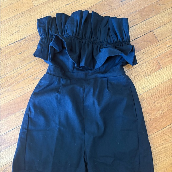 Strapless Black Ruffle Top - Picture 2 of 5